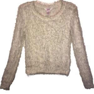 Candie’s Ivory Long Sleeve Super Soft Like Cashmere Sparkly Sweater Size XS